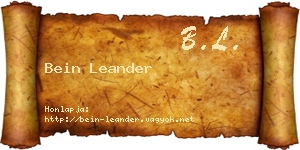Bein Leander névjegykártya